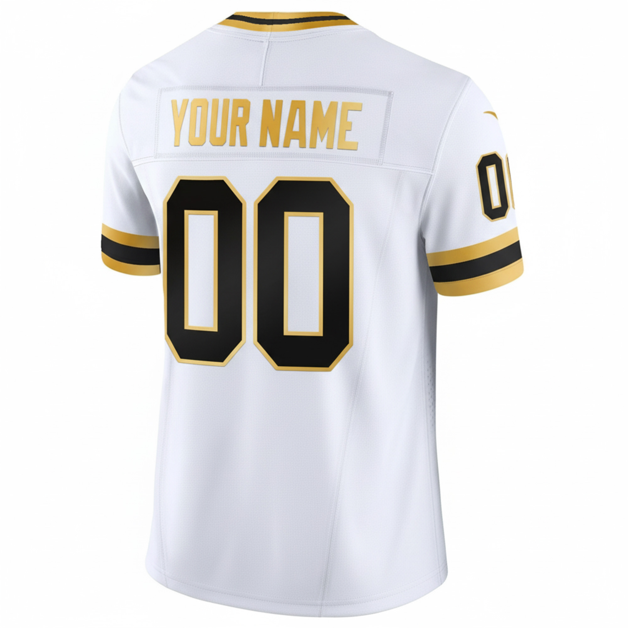 Custom New York Giants White Gold 100th Season Anniversary Jersey - All Stitched - Image 3