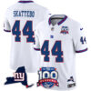 Cam Skattebo New York Giants White 100th Season Anniversary Jersey - All Stitched