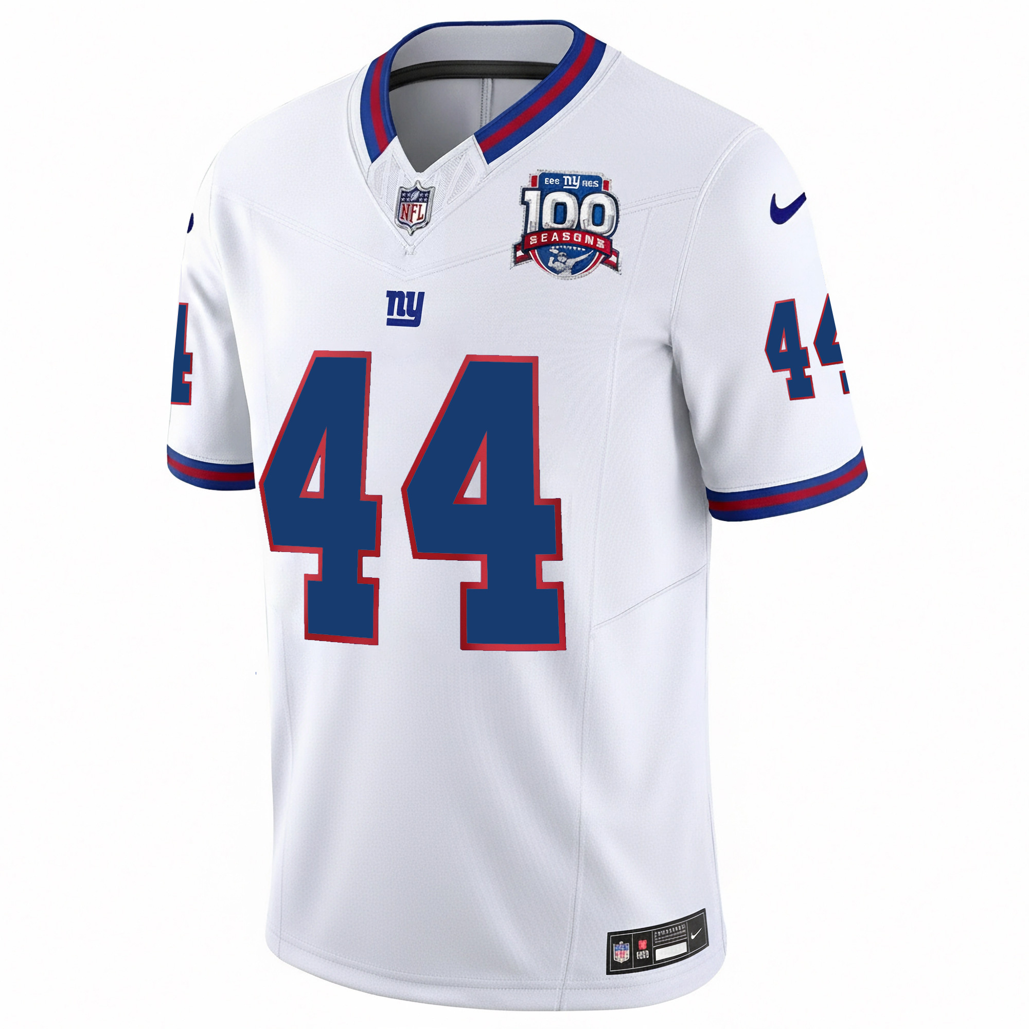 Cam Skattebo New York Giants White 100th Season Anniversary Jersey - All Stitched - Image 2