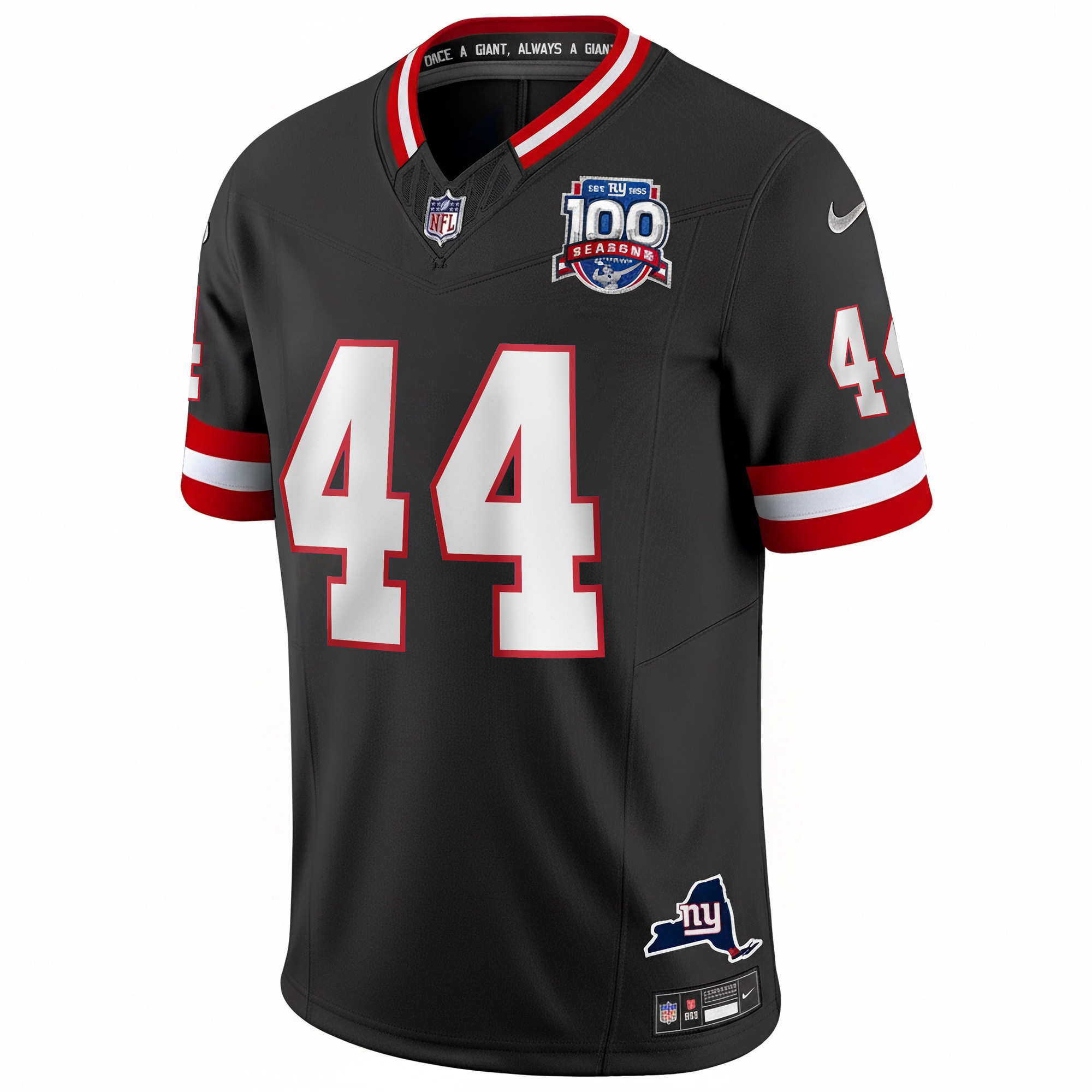 Cam Skattebo New York Giants Black 100th Season Anniversary Jersey - All Stitched - Image 2