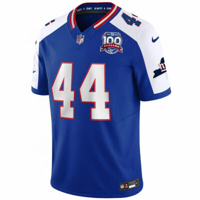 Alternative view of Cam Skattebo New York Giants Royal Blue Alternate 100th Season Anniversary Jersey - All Stitched