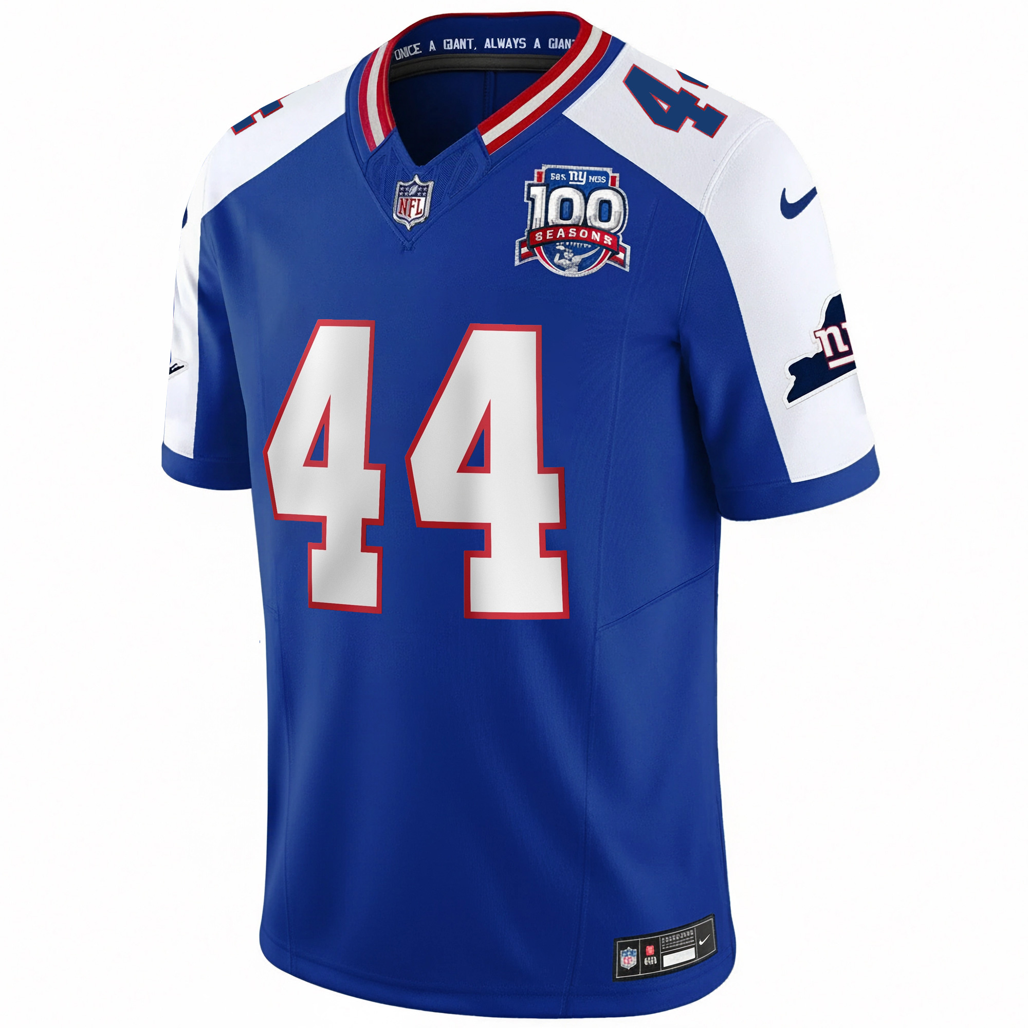 Cam Skattebo New York Giants Royal Blue Alternate 100th Season Anniversary Jersey - All Stitched - Image 2