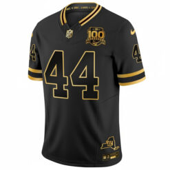 Alternative view of Cam Skattebo New York Giants Black Gold 100th Season Anniversary Jersey - All Stitched