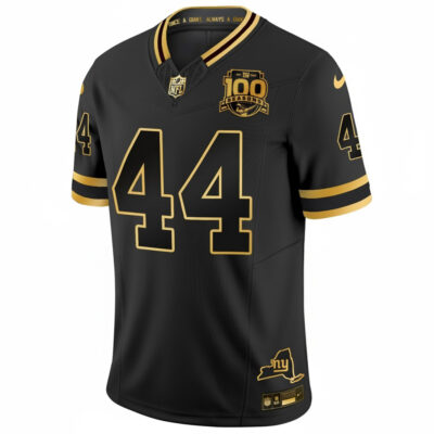Alternative view of Cam Skattebo New York Giants Black Gold 100th Season Anniversary Jersey - All Stitched