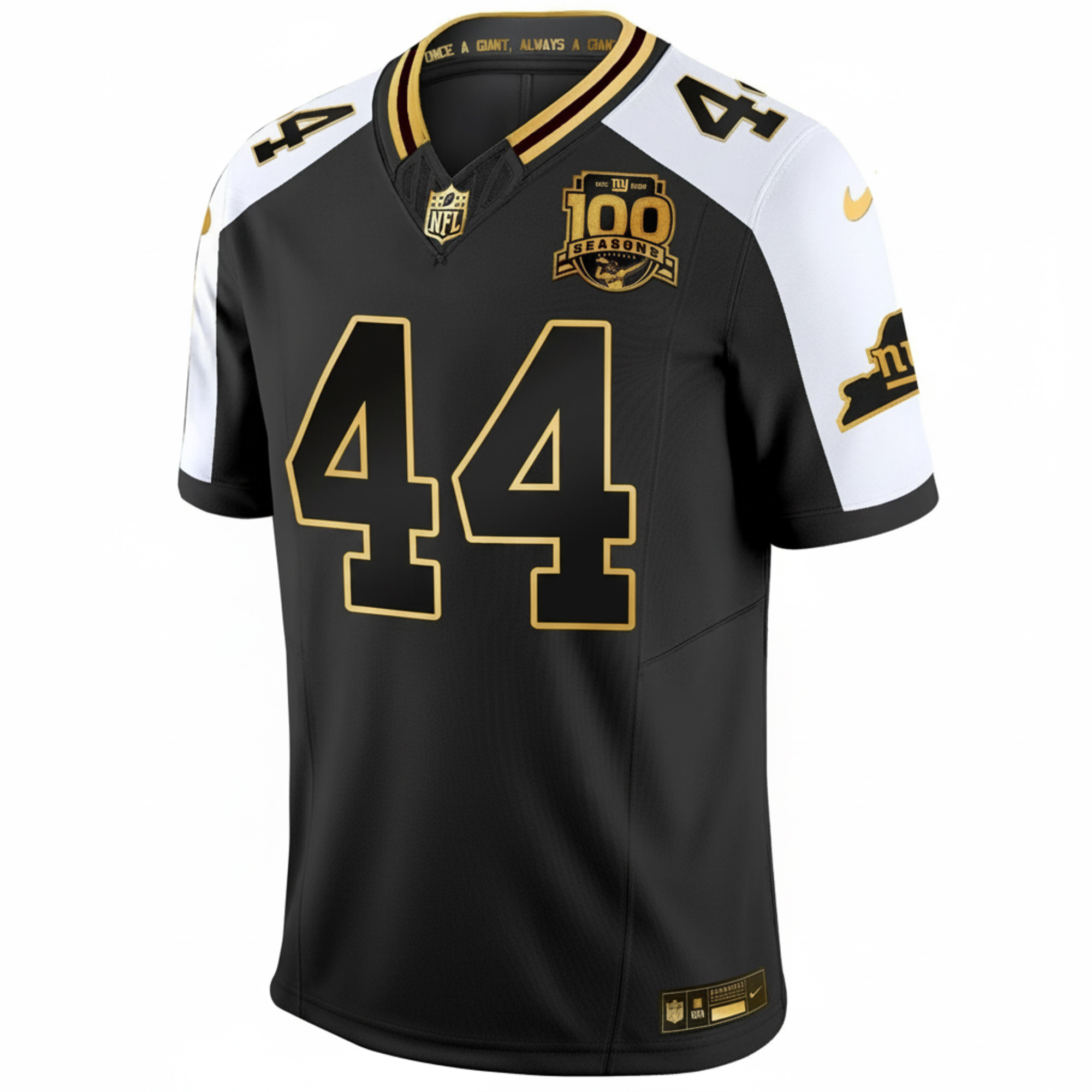 Cam Skattebo New York Giants Alternate Black Gold 100th Season Anniversary Jersey - All Stitched - Image 2