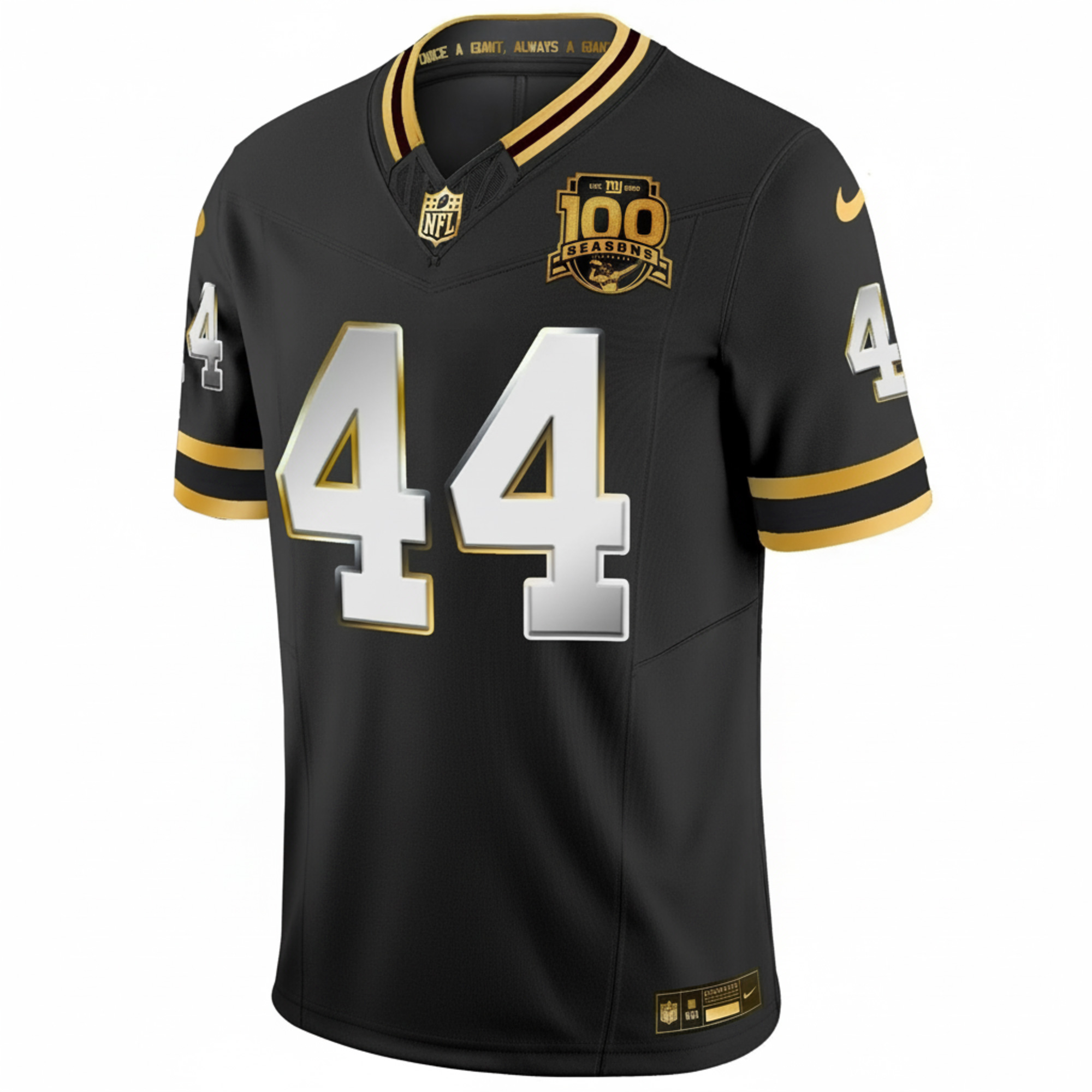 Cam Skattebo New York Giants Black Gold Limited 100th Season Anniversary Jersey - All Stitched - Image 2