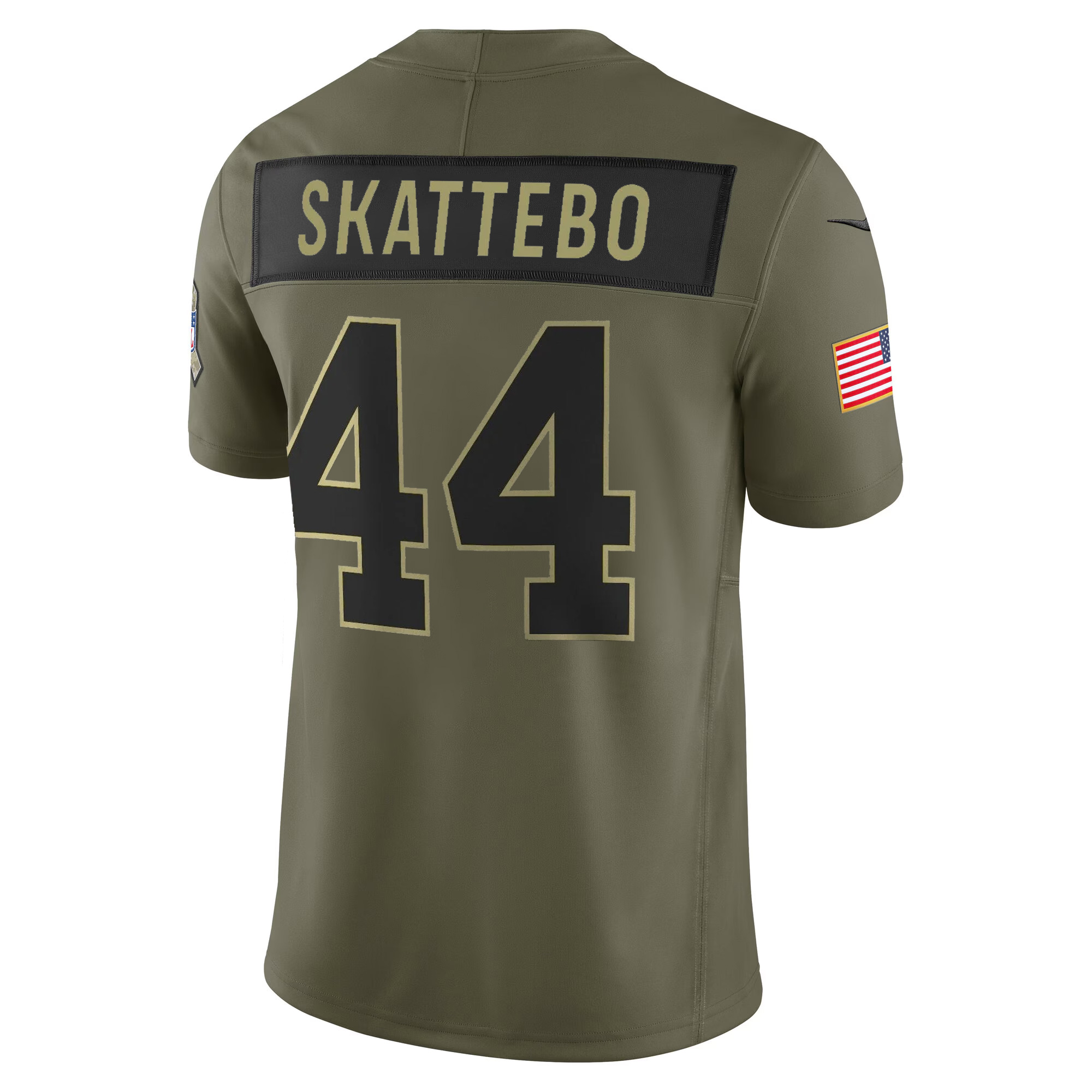Cam Skattebo New York Giants 2025 Olive Salute To Service Limited Jersey - All Stitched - Image 3