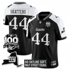 Cam Skattebo New York Giants Alternate Black Gothic Theme Limited Jersey - All Stitched
