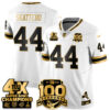 Cam Skattebo New York Giants 4x Champions White Gold 100th Season Anniversary Jersey - All Stitched
