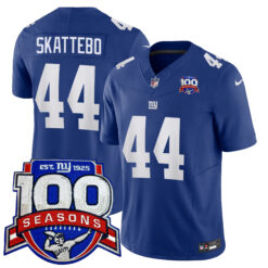 Cam Skattebo New York Giants 100th Season Anniversary Royal Vapor F.U.S.E Limited Jersey - All Stitched