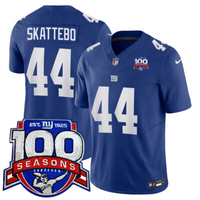 Cam Skattebo New York Giants 100th Season Anniversary Royal Vapor F.U.S.E Limited Jersey - All Stitched