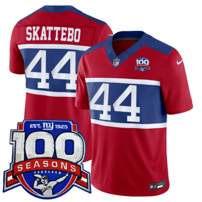 Cam Skattebo New York Giants 100th Season Anniversary Red Vapor F.U.S.E Limited Jersey - All Stitched