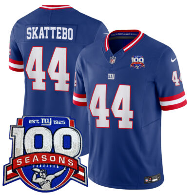 Cam Skattebo New York Giants 100th Season Anniversary Royal Alternate Vapor F.U.S.E Limited Jersey - All Stitched