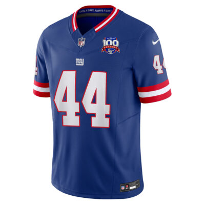 Alternative view of Cam Skattebo New York Giants 100th Season Anniversary Royal Alternate Vapor F.U.S.E Limited Jersey - All Stitched