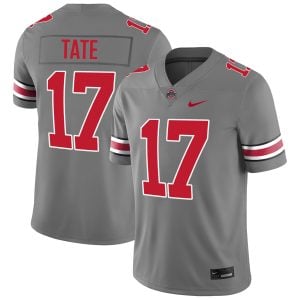 Carnell Tate Ohio State Buckeyes Football Grey Game Jersey - All Stitched