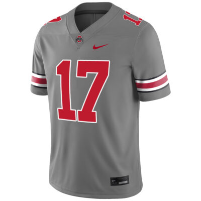 Alternative view of Carnell Tate Ohio State Buckeyes Football Grey Game Jersey - All Stitched
