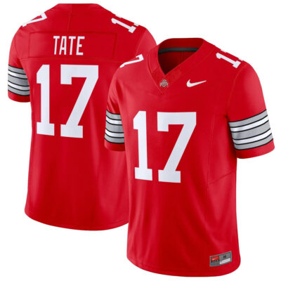 Carnell Tate Ohio State Buckeyes Football Scarlet Heritage Stripe Vapor F.U.S.E Limited Jersey - All Stitched