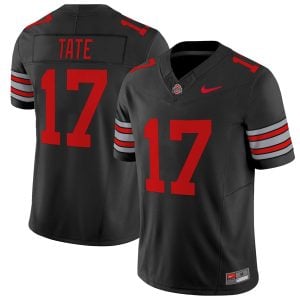 Carnell Tate Ohio State Buckeyes Football Black Heritage Stripe Vapor F.U.S.E Limited Jersey - All Stitched