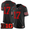 Carnell Tate Ohio State Buckeyes Football Black Heritage Stripe Vapor F.U.S.E Limited Jersey w/ B1G Patch - All Stitched