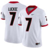 Lawson Luckie Georgia Bulldogs Football White Away Game Jersey - All Stitched