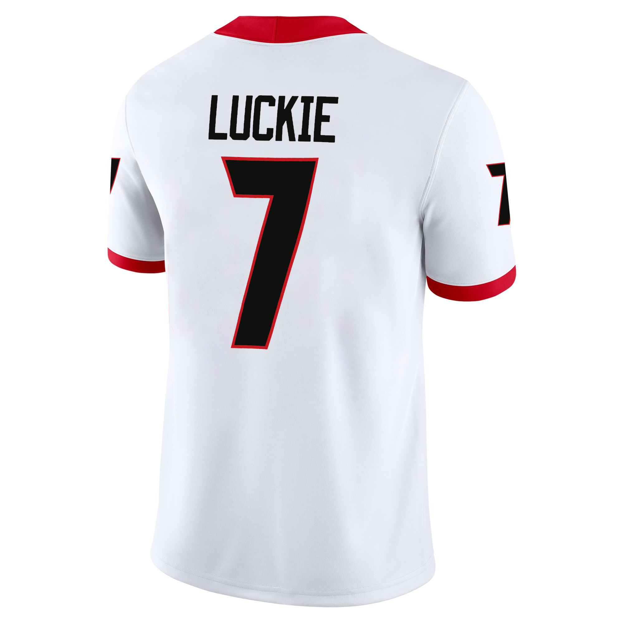 Lawson Luckie Georgia Bulldogs Football White Away Game Jersey - All Stitched - Image 3