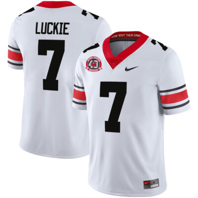 Lawson Luckie Georgia Bulldogs Football White 40th NC Anniversary Jersey - All Stitched