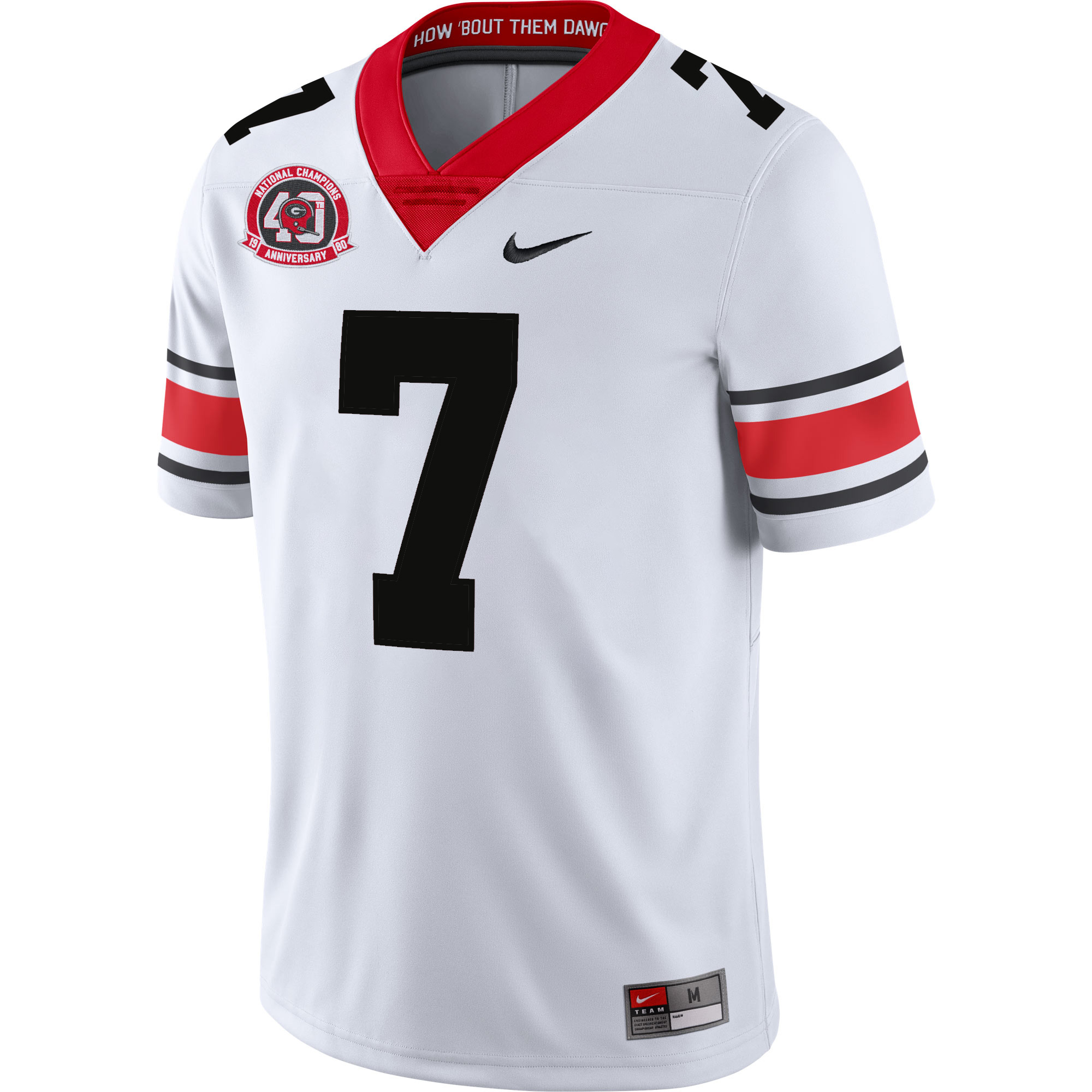 Lawson Luckie Georgia Bulldogs Football White 40th NC Anniversary Jersey - All Stitched - Image 2