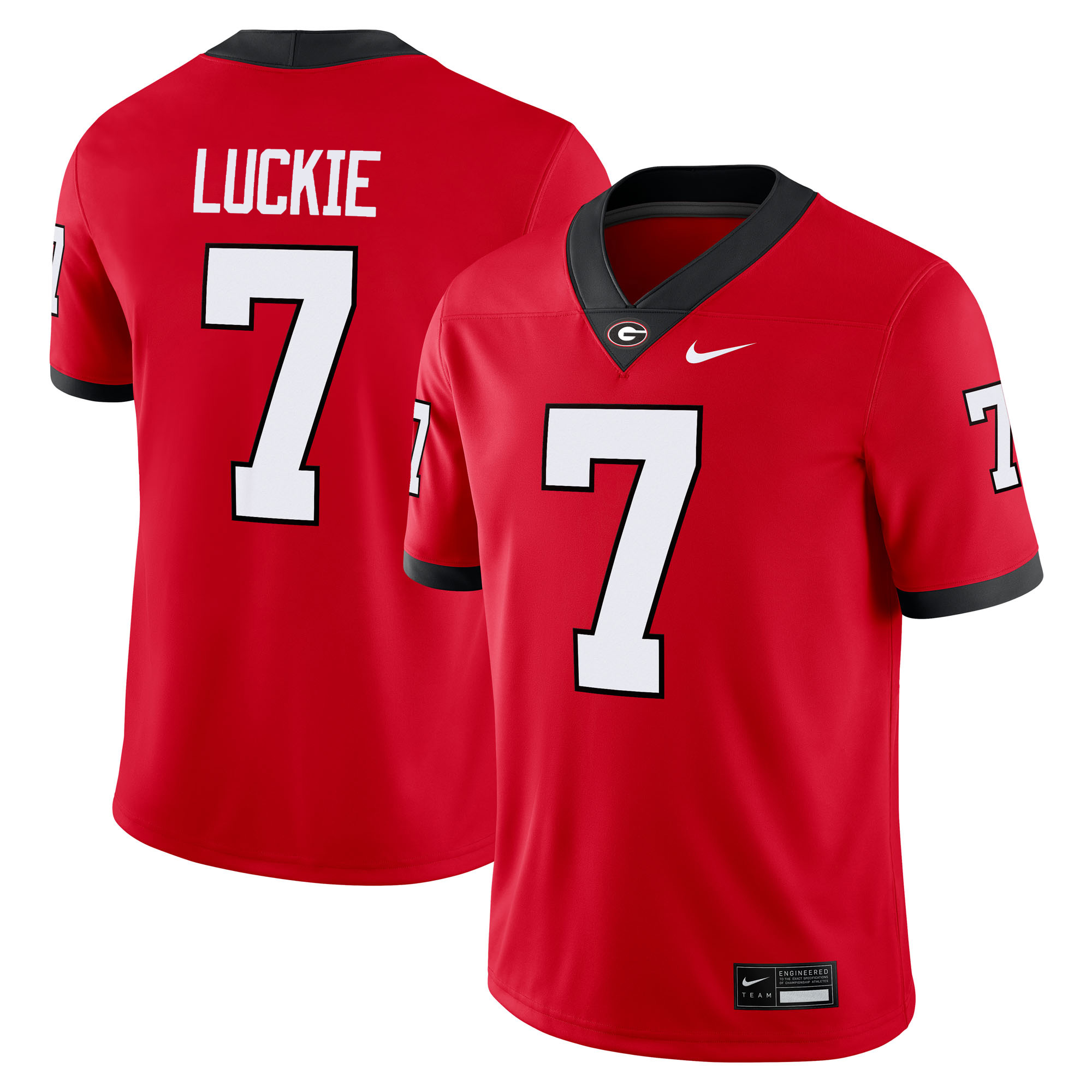 Lawson Luckie Georgia Bulldogs Football Red Game Jersey - All Stitched