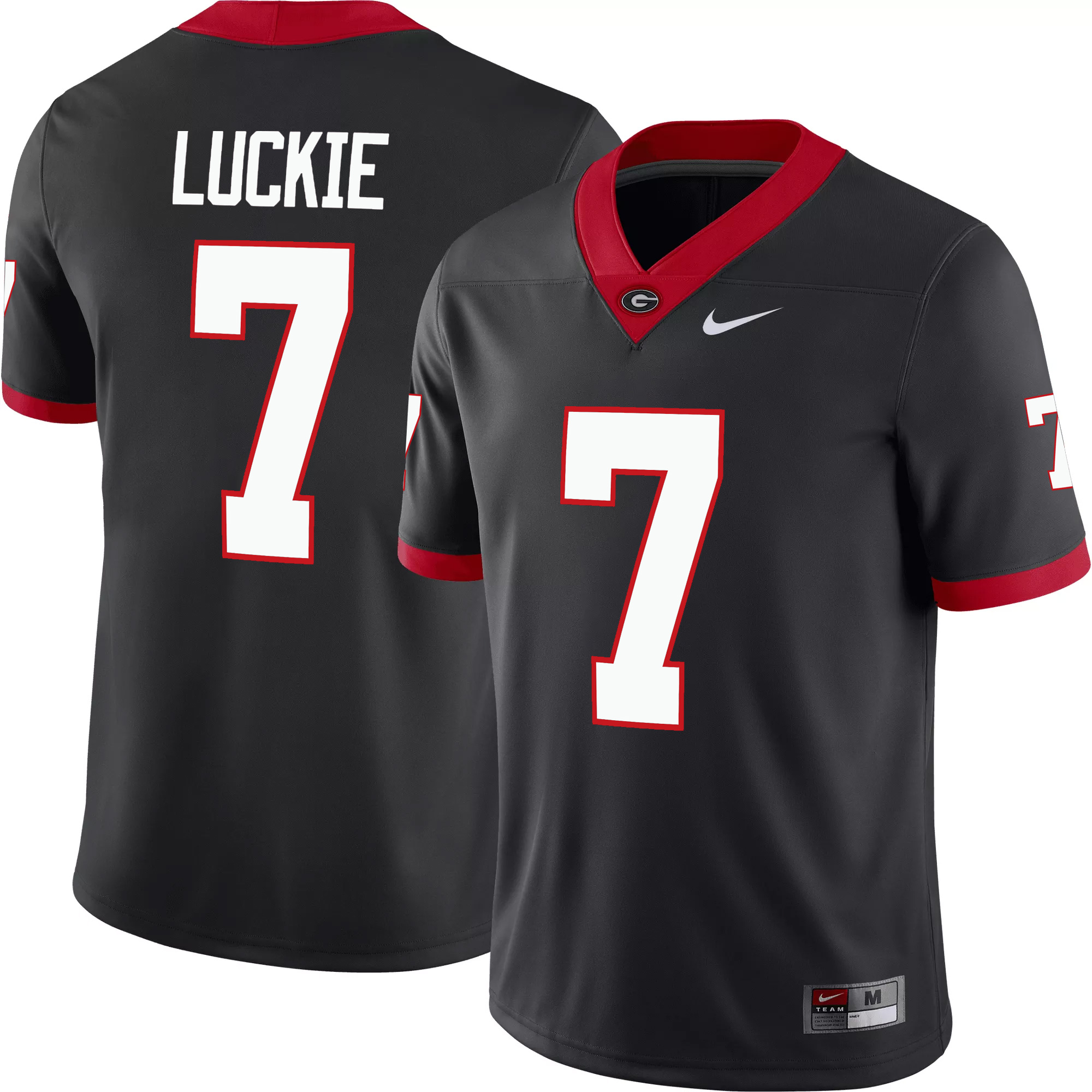 Lawson Luckie Georgia Bulldogs Football Black Game Jersey - All Stitched