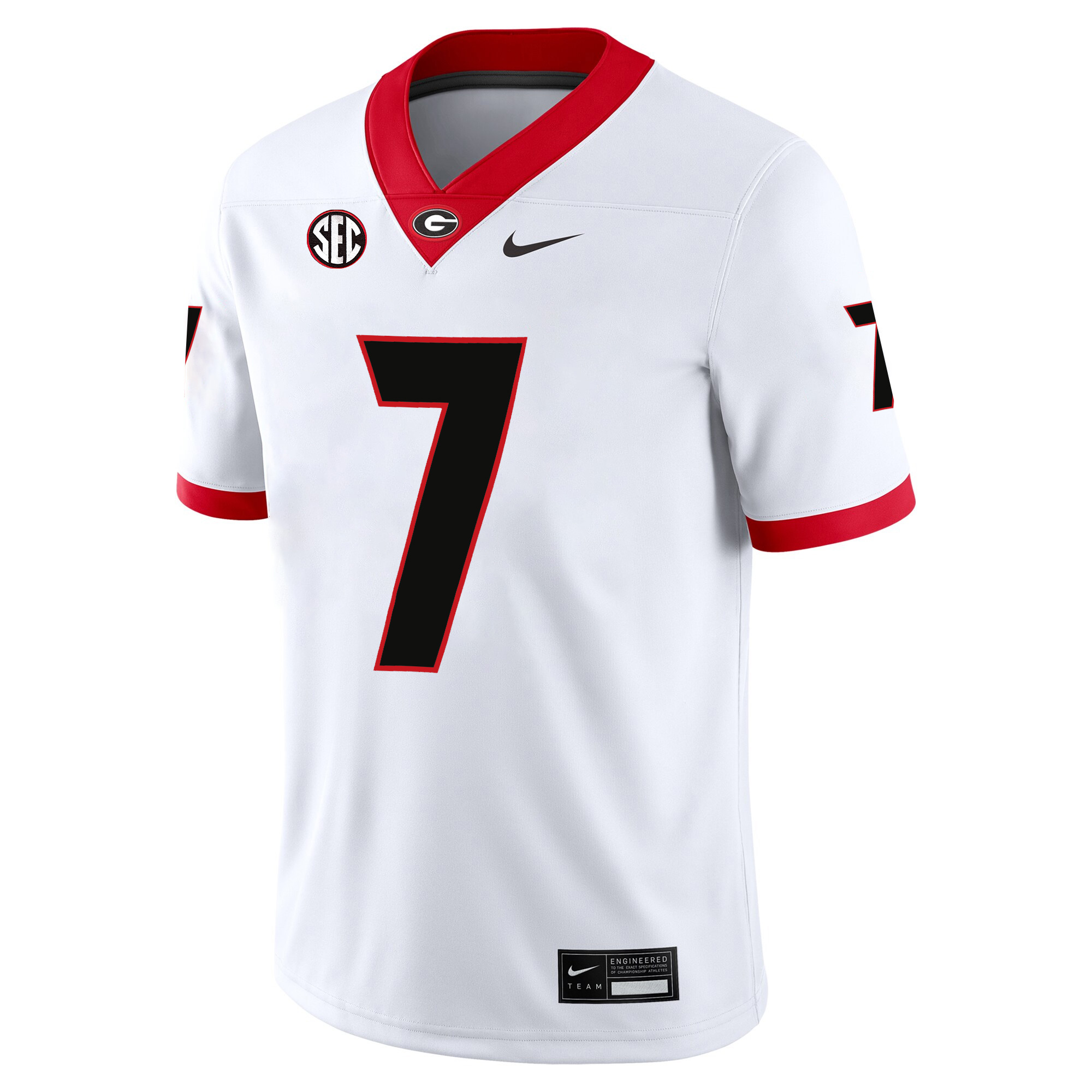 Lawson Luckie Georgia Bulldogs Football White Away Game Jersey w/ SEC Patch - All Stitched - Image 2