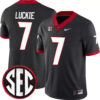 Lawson Luckie Georgia Bulldogs Football Black Alternate Game Jersey w/ SEC Patch - All Stitched
