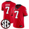 Lawson Luckie Georgia Bulldogs Football Red Game Jersey w/ SEC Patch - All Stitched
