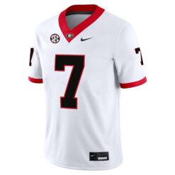 Alternative view of Lawson Luckie Georgia Bulldogs Football White Game Jersey w/ SEC Patch - All Stitched