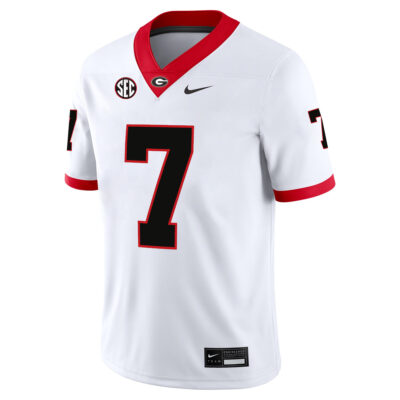 Alternative view of Lawson Luckie Georgia Bulldogs Football White Game Jersey w/ SEC Patch - All Stitched