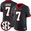 Lawson Luckie Georgia Bulldogs Football Black Game Jersey w/ SEC Patch - All Stitched