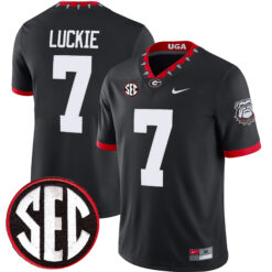 Lawson Luckie Georgia Bulldogs Football Black 1980 Throwback Jersey w/ SEC Patch - All Stitched