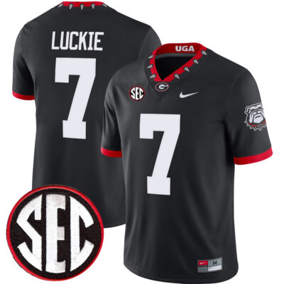 Lawson Luckie Georgia Bulldogs Football Black 1980 Throwback Jersey w/ SEC Patch - All Stitched