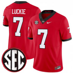 Lawson Luckie Georgia Bulldogs Football Red Vapor F.U.S.E Limited Jersey w/ SEC Patch - All Stitched
