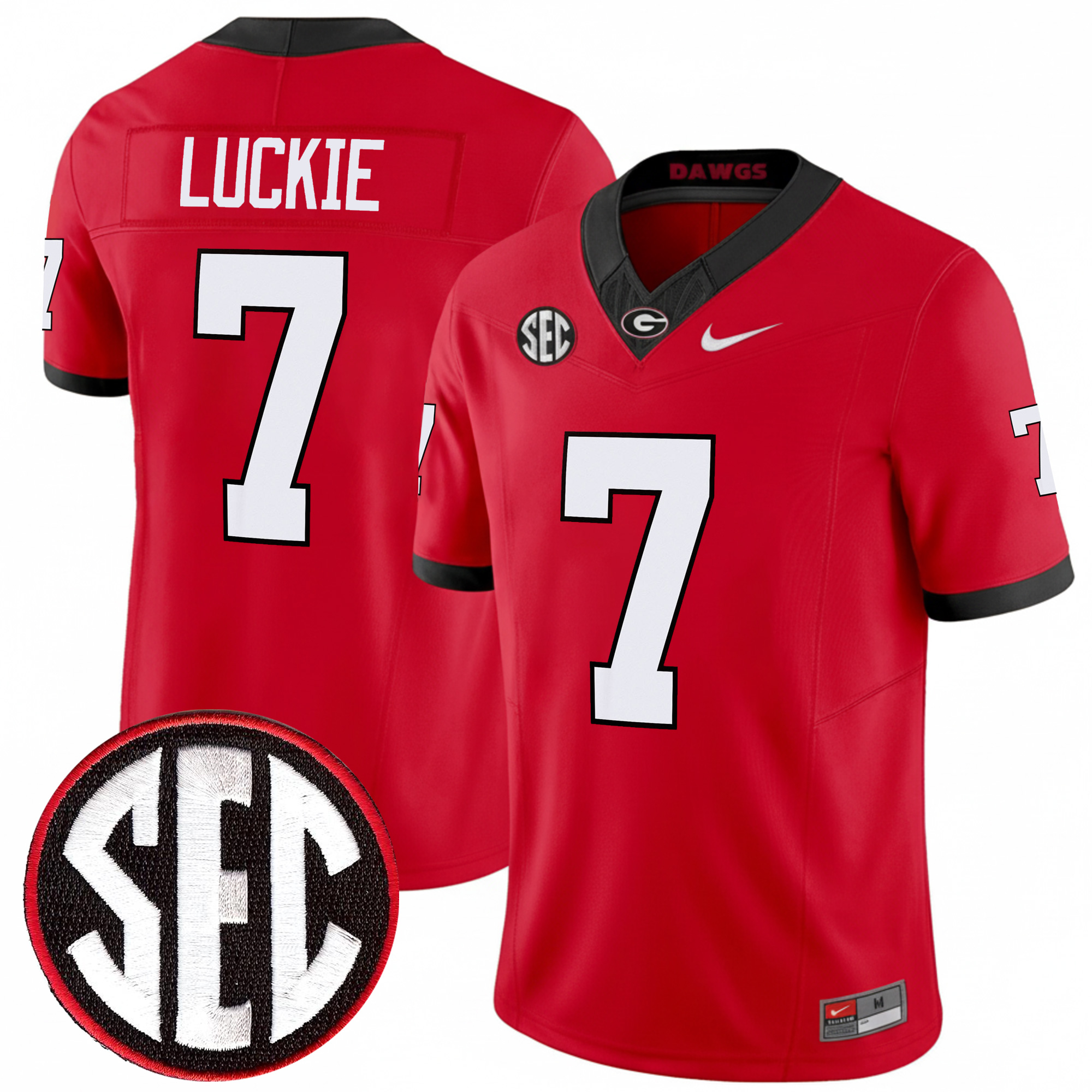 Lawson Luckie Georgia Bulldogs Football Red Vapor F.U.S.E Limited Jersey w/ SEC Patch - All Stitched