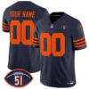 Custom Chicago Bears Dick Butkus Honor Navy Throwback Vapor F.U.S.E Limited Jersey - All Stitched