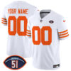 Custom Chicago Bears Dick Butkus Honor White Throwback Vapor F.U.S.E Limited Jersey - All Stitched