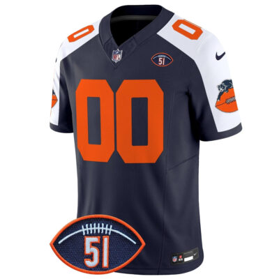 Alternative view of Custom Chicago Bears Dick Butkus Honor Alternate Navy Throwback Vapor F.U.S.E Limited Jersey - All Stitched