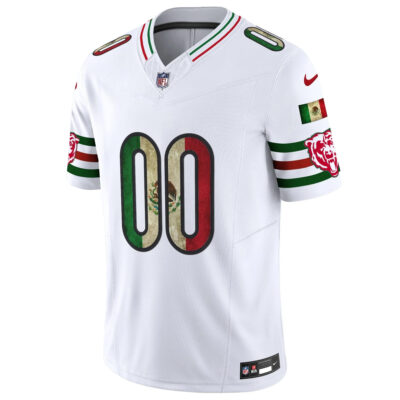 Alternative view of Custom Chicago Bears Mexico White Vapor F.U.S.E Limited Jersey - All Stitched