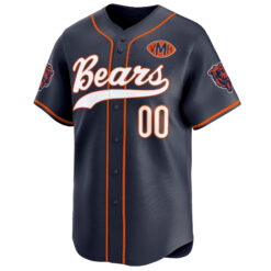 Alternative view of Custom Chicago Bears Honor Virginia Halas McCaskey Navy Baseball Limited Jersey - All Stitched