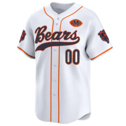 Alternative view of Custom Chicago Bears Honor Virginia Halas McCaskey White Baseball Limited Jersey - All Stitched