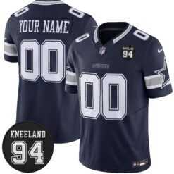 Custom Dallas Cowboys 94 Marshawn Kneeland Memorial Navy Limited Jersey - All Stitched