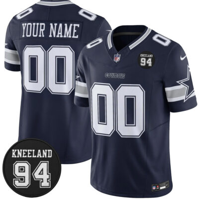 Custom Dallas Cowboys 94 Marshawn Kneeland Memorial Navy Limited Jersey - All Stitched