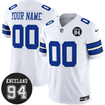 Custom Dallas Cowboys 94 Marshawn Kneeland Memorial White Limited Jersey - All Stitched
