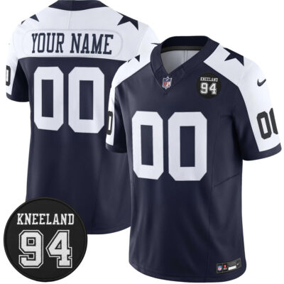 Custom Dallas Cowboys 94 Marshawn Kneeland Memorial Navy Alternate Limited Jersey - All Stitched