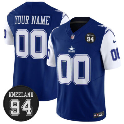 Custom Dallas Cowboys 94 Marshawn Kneeland Memorial Navy Throwback Limited Jersey - All Stitched